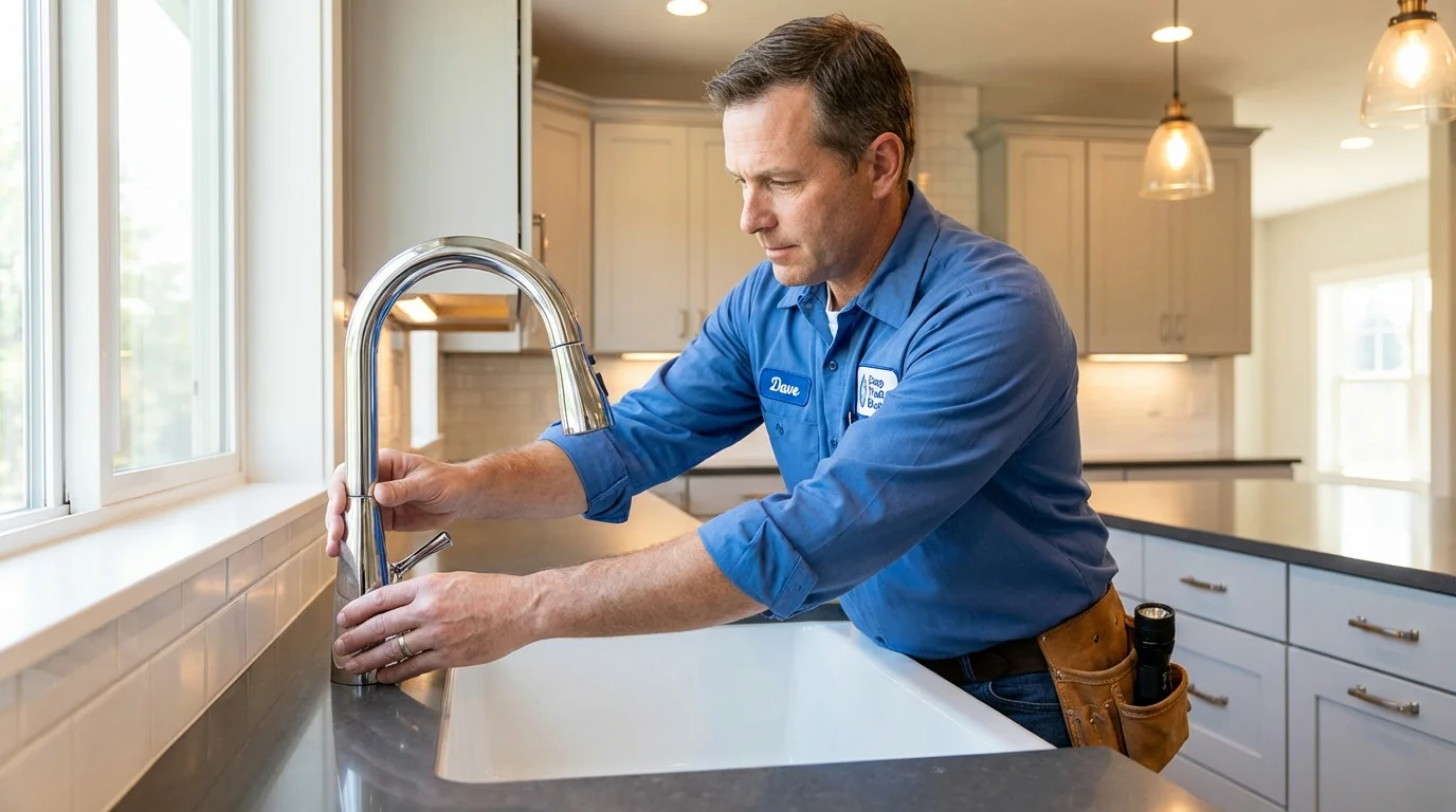 Kitchen faucet installation by Johns Plumbing LLC in Warrensburg
